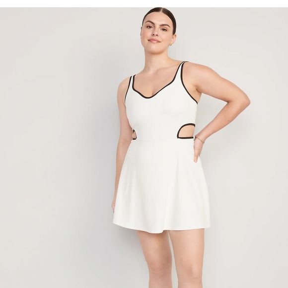 NWT OLD NAVY PowerChill Sleeveless Strappy Shelf-Bra Dress Color: Magnolia - Picture 5 of 10